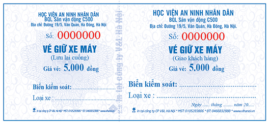 Địa chỉ in thẻ giữ xe – biên nhận tại Bình Dương